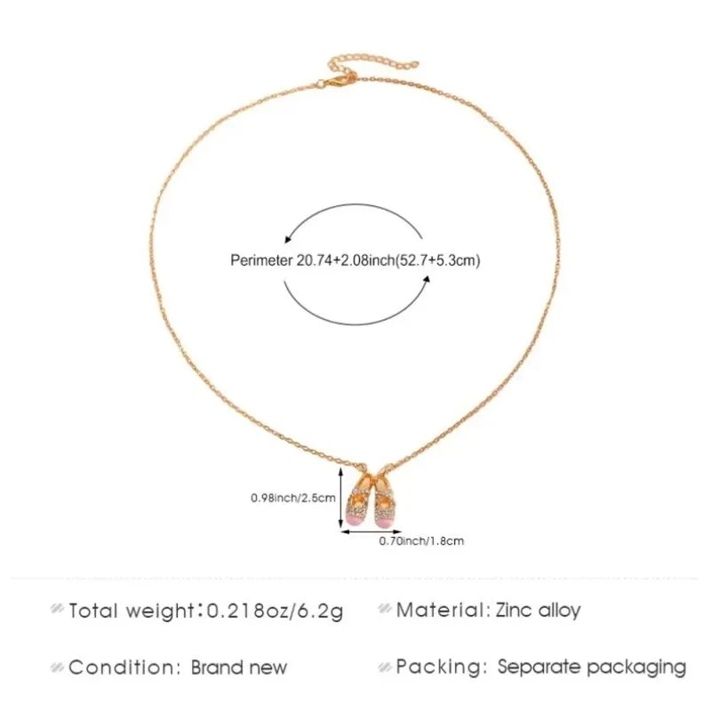 Elegant Ballet Shoe Necklace Pendant Jewelry for Women - Exquisite Design Gift