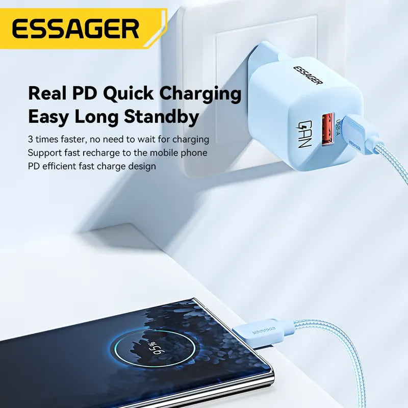 20W GaN USB-C Fast Charger for iPhone, iPad & Smartphone - Universal Plug Options