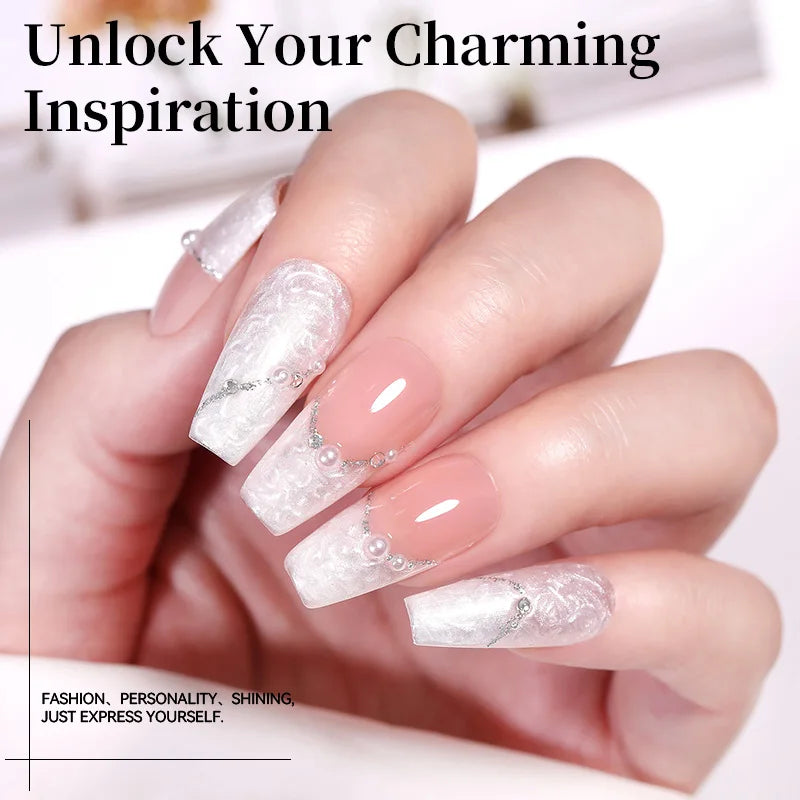 Pearl White Thread Gel Nail Polish 10ml for Semi-Permanent Manicure