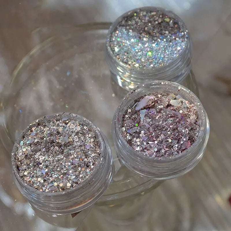 Sparkly Nail Art Glitter Powder with Shell Opal Sequins - Multiple Colors