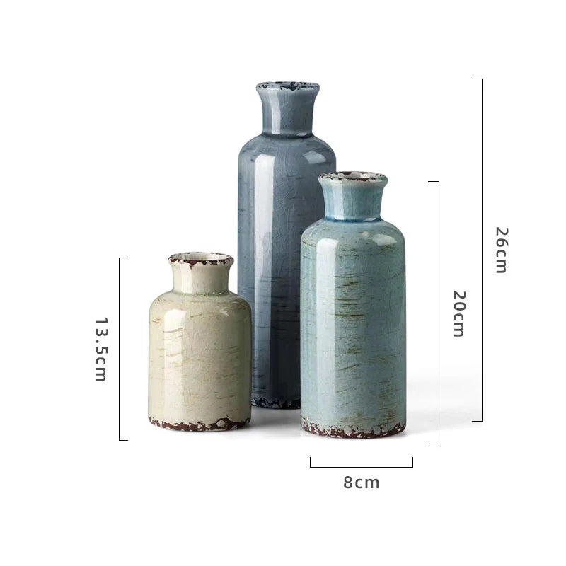 Nordic Style Ceramic Vase Set - Modern Minimalist Flower Holders for Home Decor