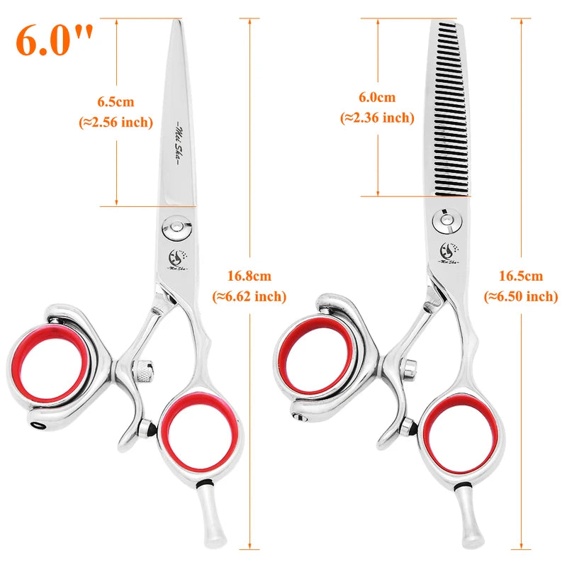 Professional Hair Shears Set with Japan Steel Blades - Salon Barber Scissors