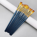 10pcs Watercolor Paint Brush Set with Wooden Handles for Art, Oil & Acrylic Painting