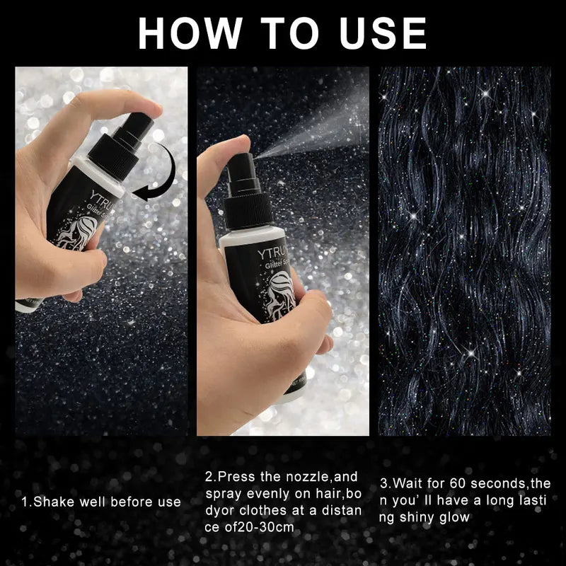 100ml Glitter Spray - High Gloss Sparkling Body Hair & Clothing Shine