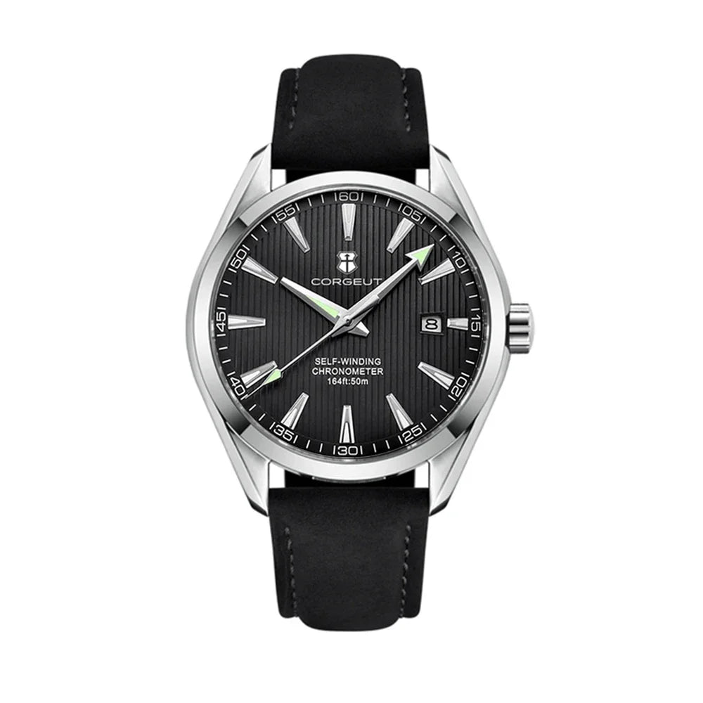 41mm Automatic Mechanical Wristwatch with Sapphire Glass and Stainless Steel Band