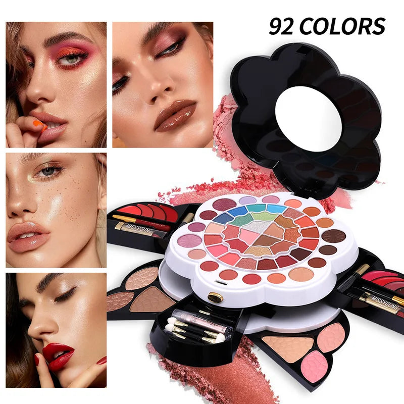 All-in-One Makeup Kit with Eyeshadow Lipstick Blush Highlights Portable Cosmetic Set