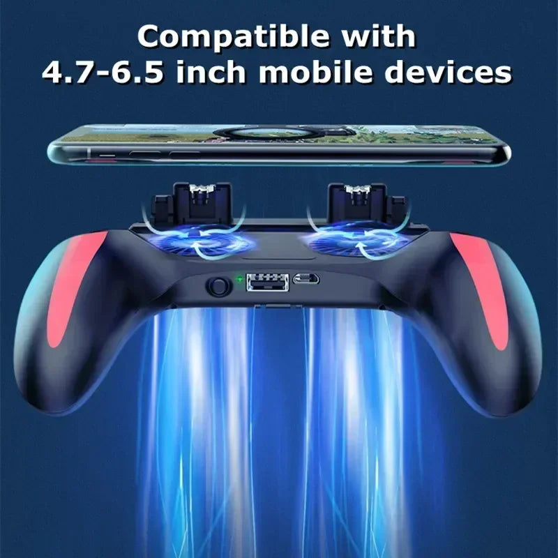 Mobile Phone Game Handle with Cooling Fan Joystick Controller for IOS & Android