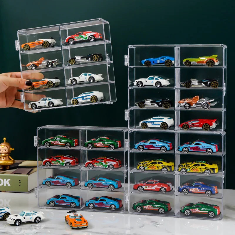 Car Model Display Cabinet - Transparent Collection Rack for 1:64 Scale Vehicles