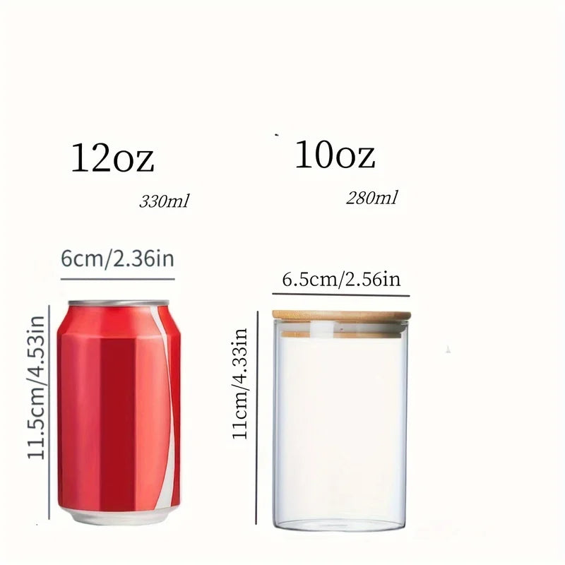 Glass Food Storage Jar with Bamboo Lid 280ml - Clear Kitchen Container