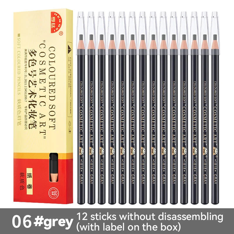12-Pack Waterproof Eyebrow Pencils for Women - Natural & Bold Looks