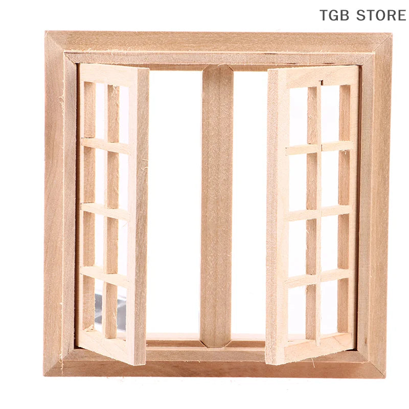 12 Dollhouse Miniature Window Set - 16 Square Grids for 1:12 Scale Model Homes