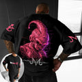 Unisex Watercolor Graffiti Dragon Ball Goku & Buu Oversized T-Shirt Casual Anime Graphic