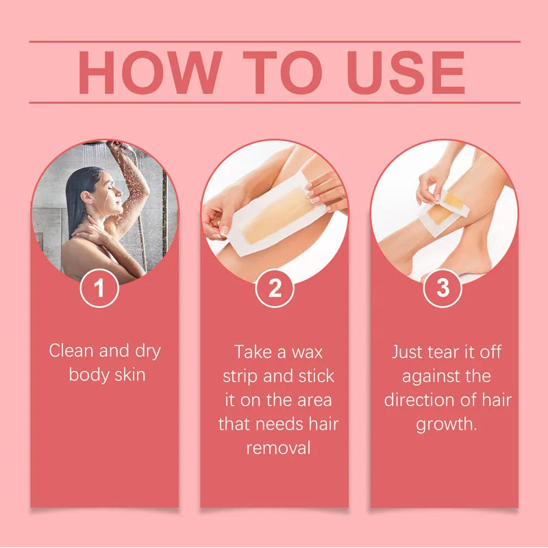 Professional Painless Hair Removal Wax Strips for Face & Body - 30 Pieces
