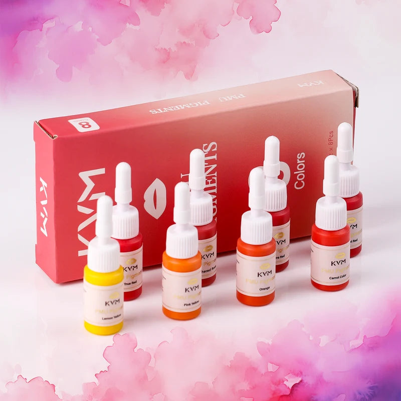Tattoo Pigments Set 8pcs 5ml Semi-Permanent Lip & Skin Ink for Beauty Art