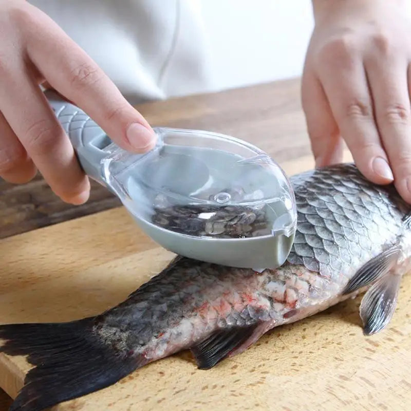 Fish Scale Scraper Tool with Cover - Fish Shape Fish Cleaning Utensil for Kitchen & Fishing
