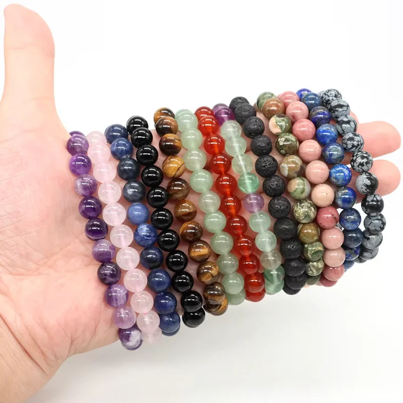 Natural Stone Beaded Bracelet for Men & Women Chakra Healing Crystal Jewelry