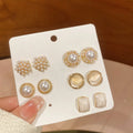 Set of 6/10/12 Pearl Stud Earrings for Women - Elegant Daily Jewelry