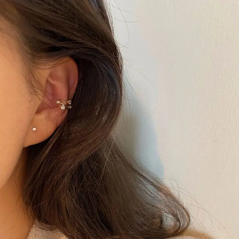 Minimalist Pearl Diamond Ear Cuff Star Fashion Jewelry for Women