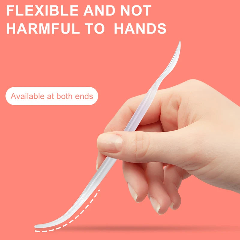 Dual-Ended Nail Art Mixing Stick Flexible Silicone Nail Tool Set