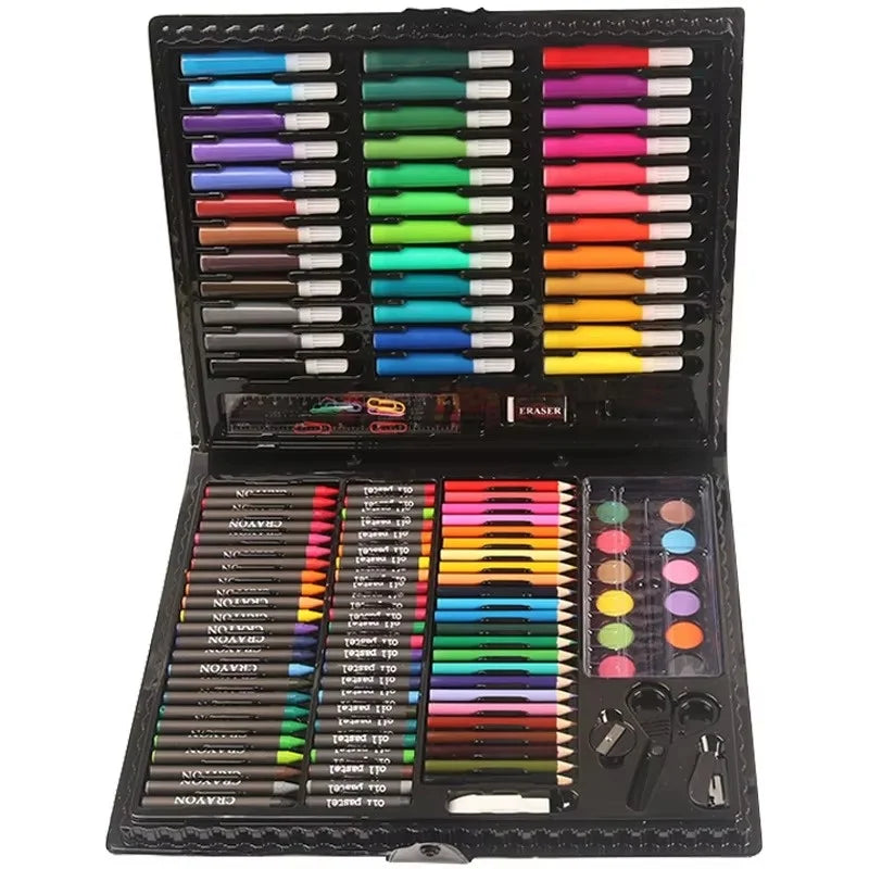 Children's Art Brush Set 150 Pieces for Painting and Drawing - Gift Box