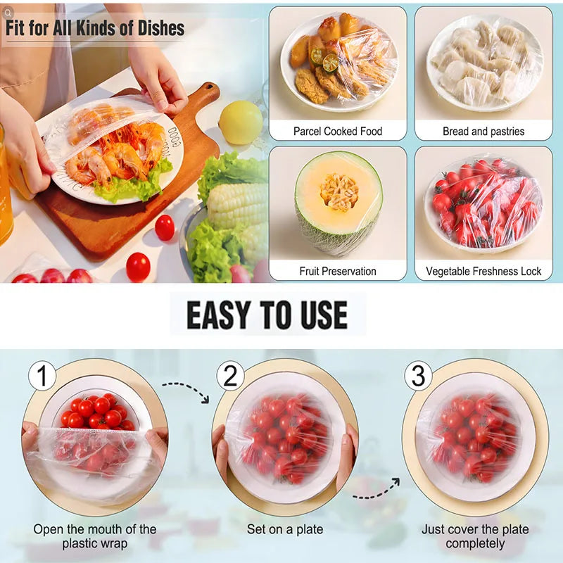 Disposable Food Covers Food Grade Cling Film Fruit & Vegetable Storage Bags