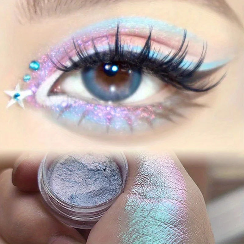 Glitter Eyeshadow Palette with Metallic Gradient Colors for Brightening & Contouring