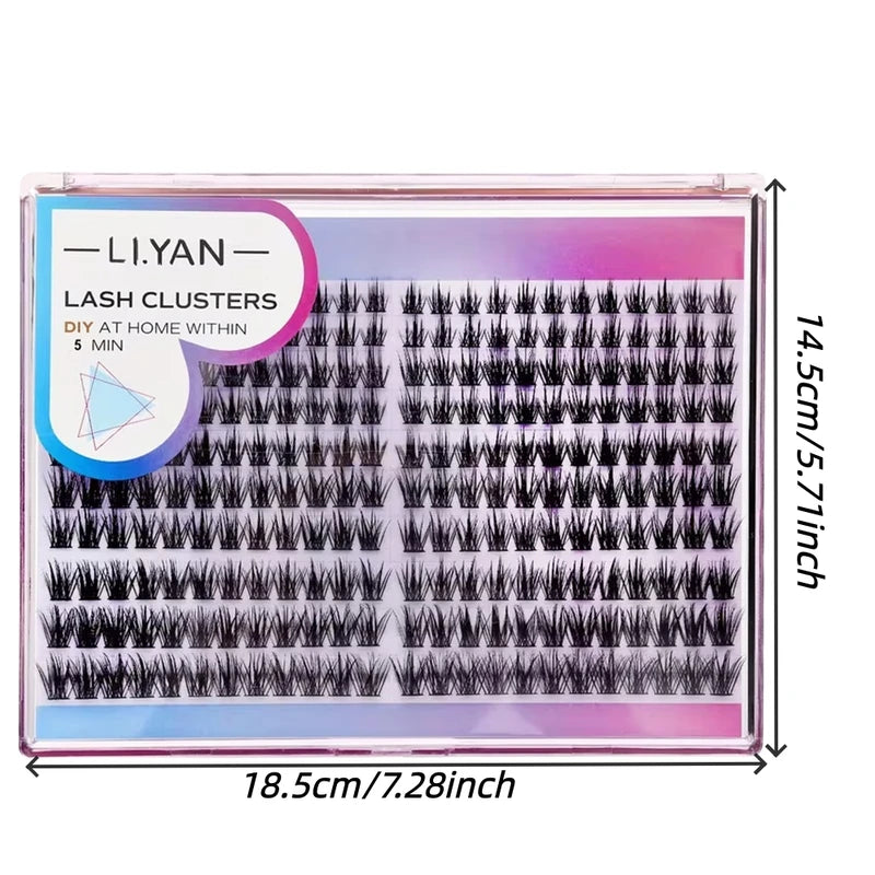 240PCS Eyelash Extension Clusters Kit - DIY False Lash Tools 10-16mm