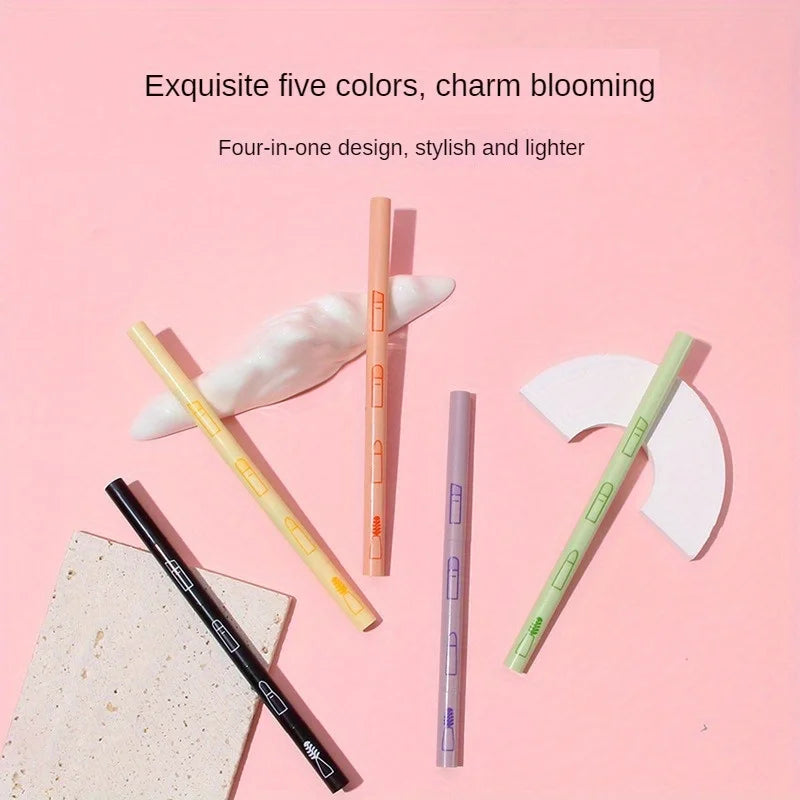 4-in-1 Makeup Brush Set with Detachable Lip and Eyeshadow Brushes - Travel & Home Use