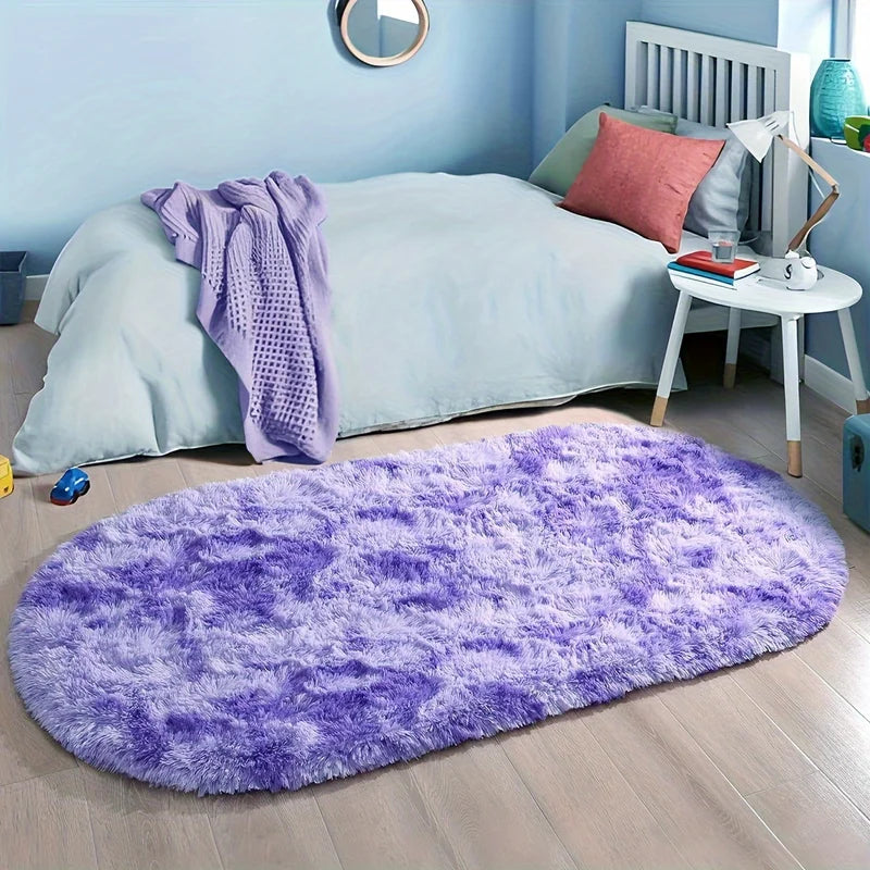 Dense Silk Carpet Floor Mat for Bedroom Living Room - Soft Long Hair Rug