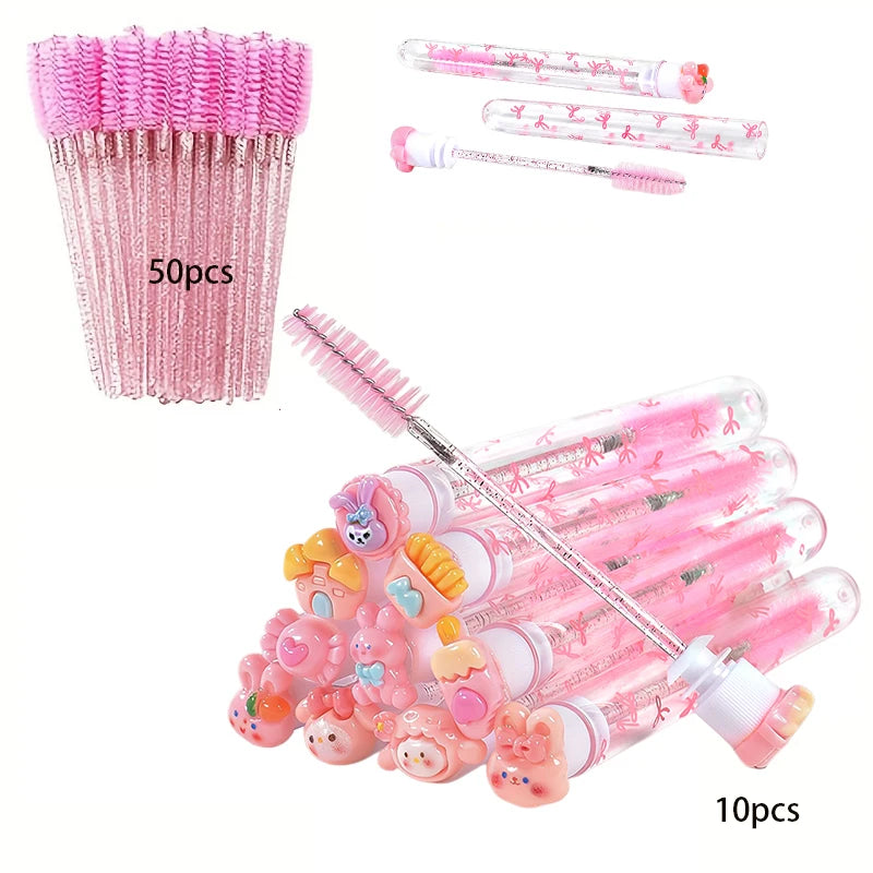 Women Mascara Brush Set with Protective Case - Eyelash & Eyebrow Makeup Tools