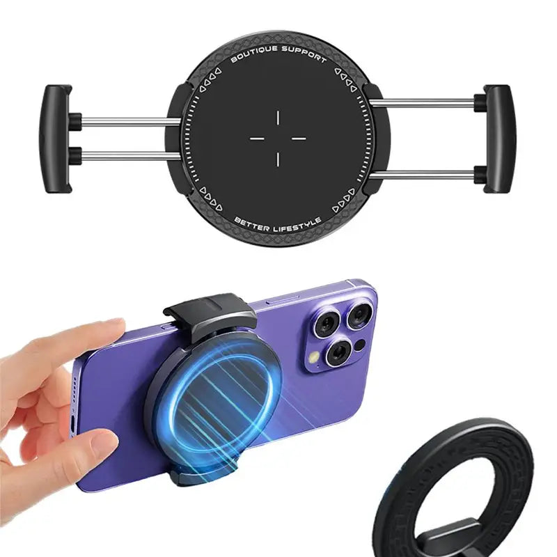 Magnetic Car Phone Holder Mount for iPhone Samsung - Universal Strong Clamp