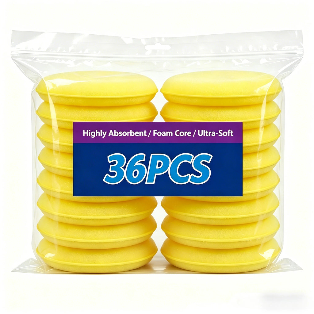 Car Waxing Polish Foam Sponges 12-Pack High-Density Detailing Applicator Pads