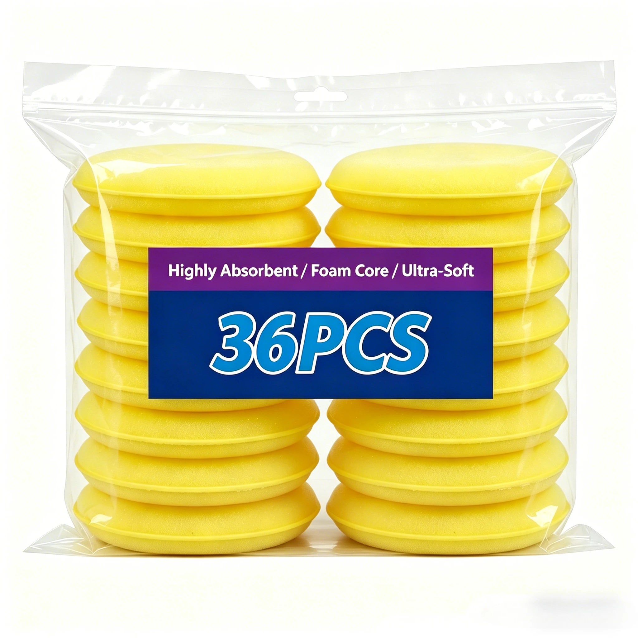 Car Waxing Polish Foam Sponges 12-Pack High-Density Detailing Applicator Pads