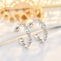 Minimalist Gold-Plated Pig Nose Chain Hoop Earrings with Cubic Zirconia