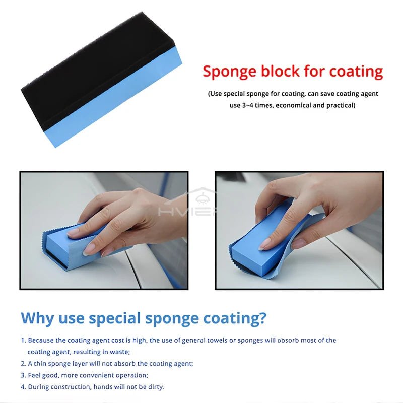 30Pcs Car Ceramic Coating Sponge Set - Nano Wax Applicator Pads for Auto Polishing