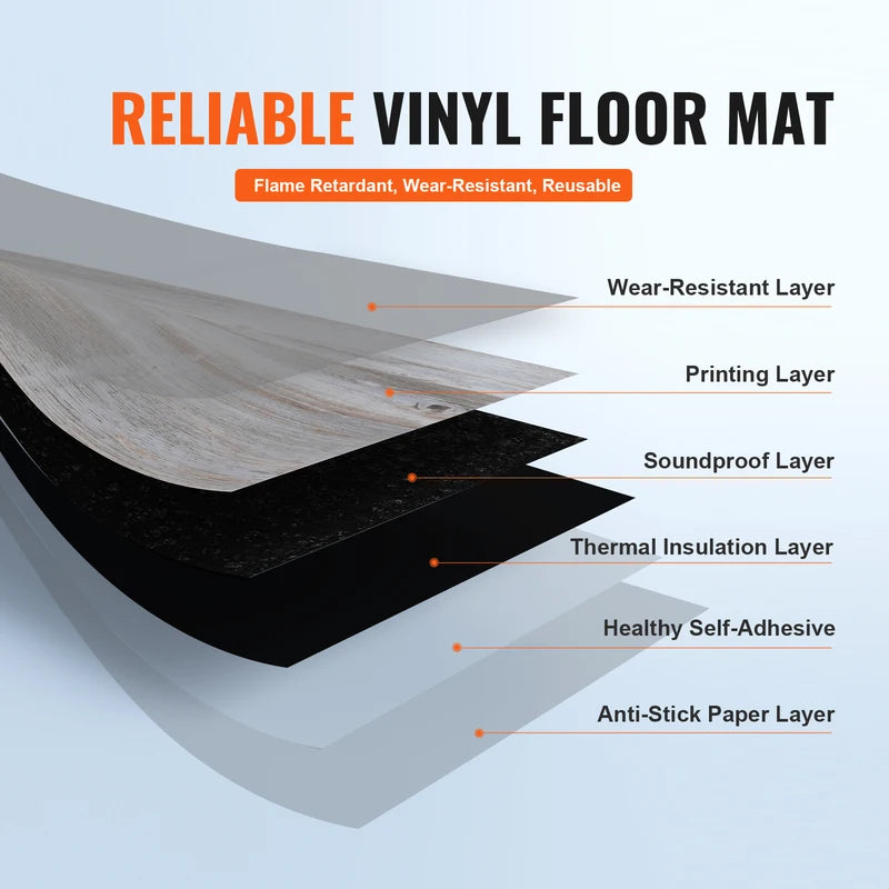 Self Adhesive Vinyl Floor Tiles 20/36pcs Vintage Wood Grain DIY Flooring