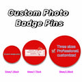 Personalized Round Photo Badge Brooch Pin - Custom Handwriting Text Gift Accessory