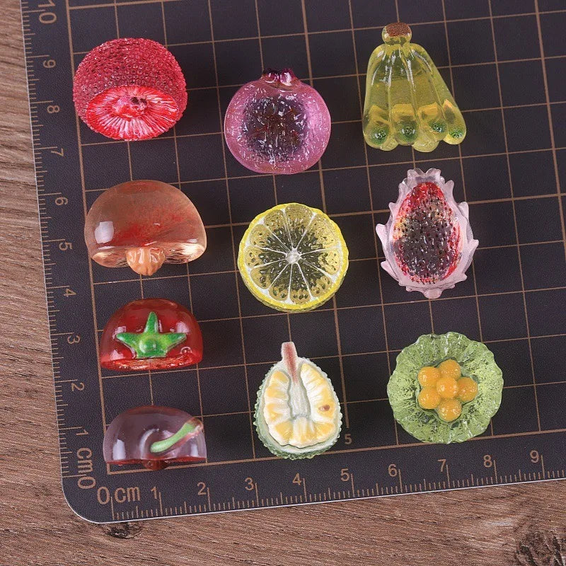 10pcs Transparent Bayberry Lemon Fruit DIY Car Decor Ornaments