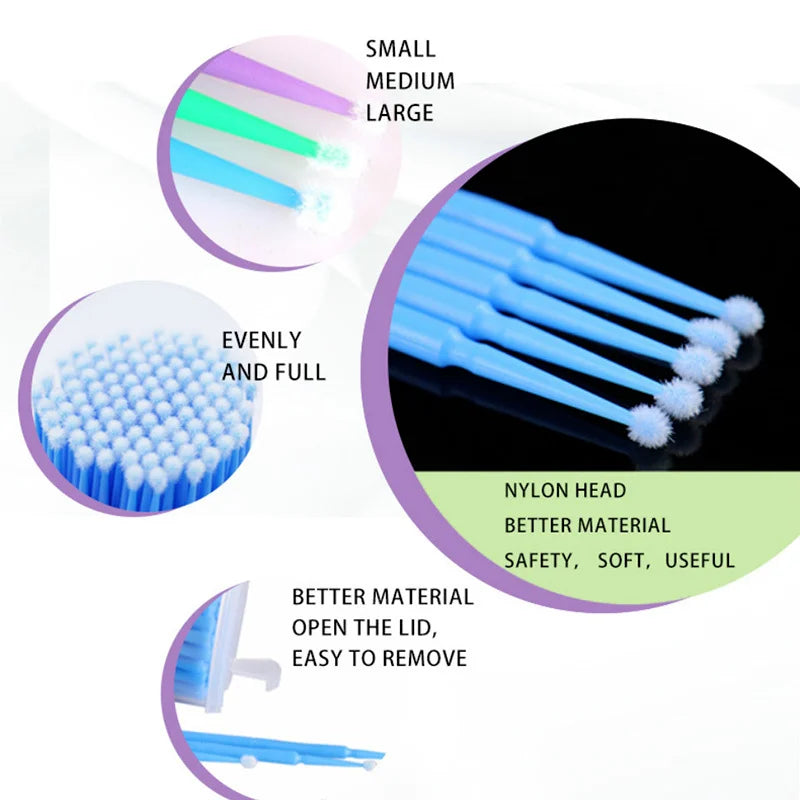 Eyelash Extension Cleaning Swabs 500pcs Microblading Makeup Applicators Lash Remover Tools