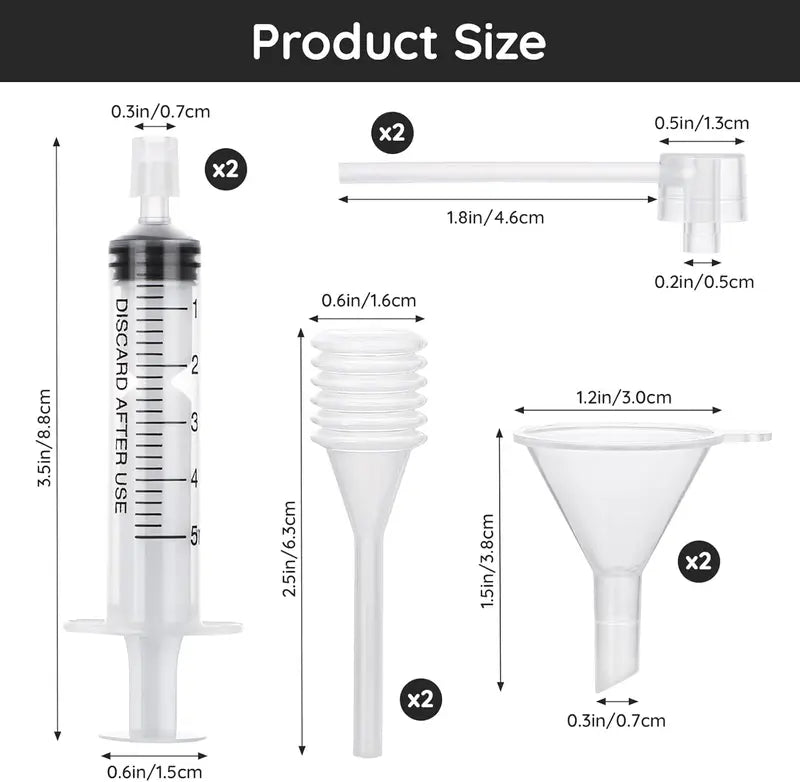 Perfume Refill Tool Kit 8pcs Transfer Pump Funnels Dropper Travel Size