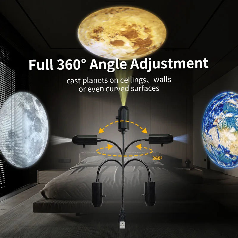 USB Projector Night Light for Wall & Ceiling Decor - Multi-Scene Rotatable Halloween & Christmas Lighting