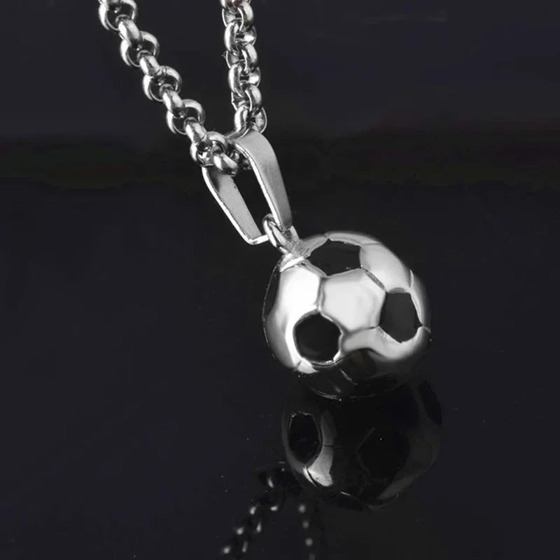 Football Necklace with Stainless Steel Chain - Boy's Gift, Men's Jewelry