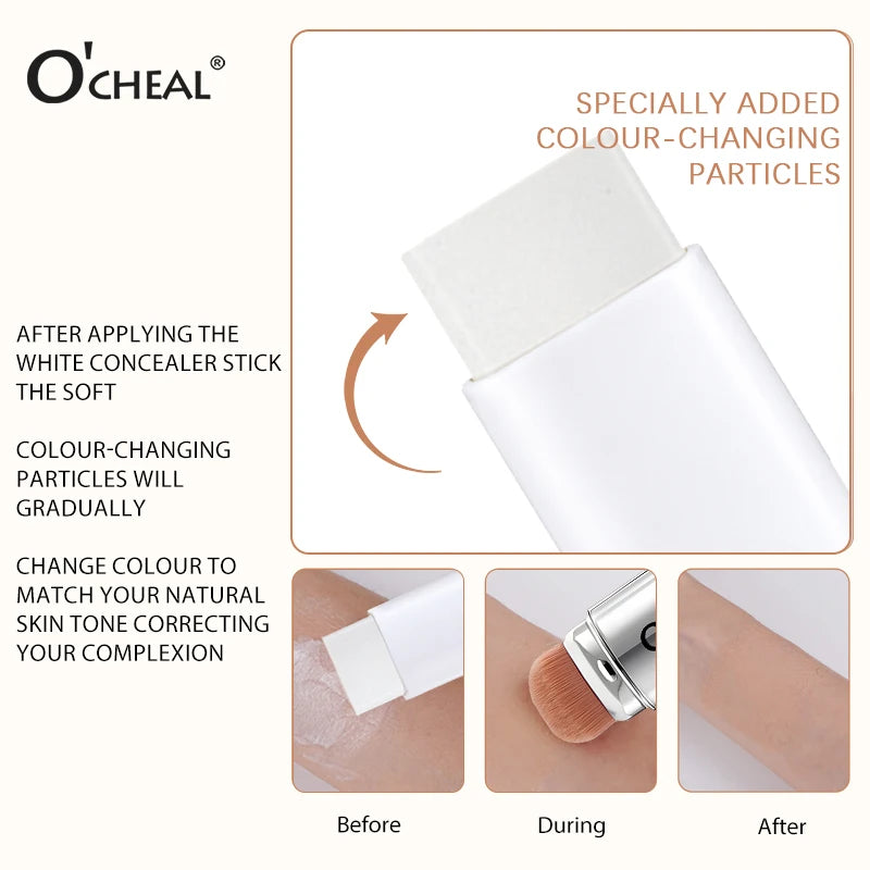 Temperature Changing Foundation Stick for Flawless Matte Face Makeup - Waterproof & Long-Lasting