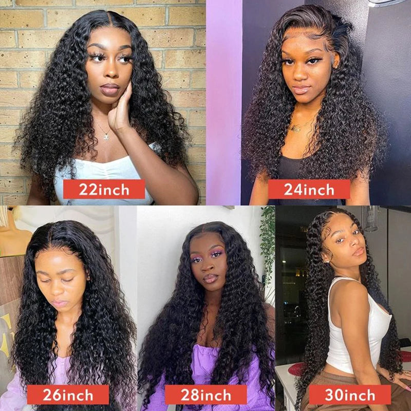 Water Wave 13x4 13x6 Lace Front Wigs Human Hair Curly Natural Hairline for Women