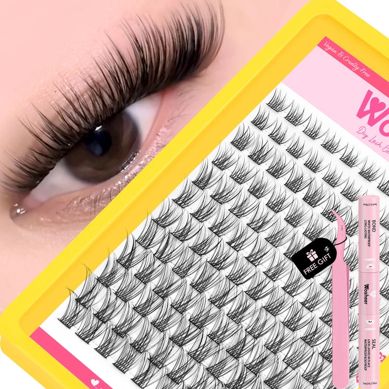 DIY Eyelash Cluster Kit with Bond & Seal - Natural Lash Extensions Set