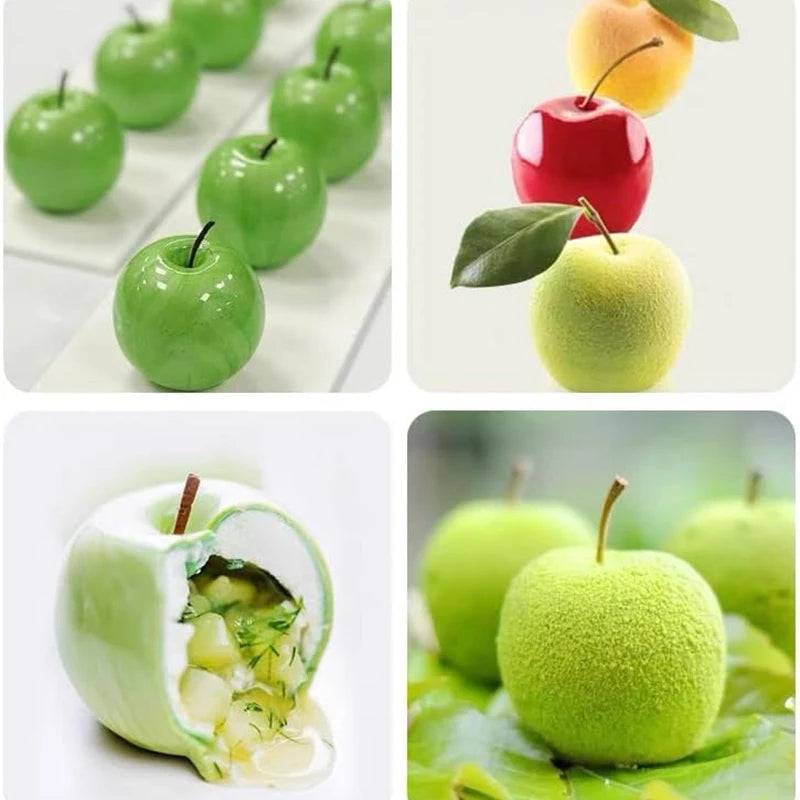 Silicone Apple Mold for Baking and Crafting - 3D Fruit Shape Chocolate Candy Soap Candle Mould