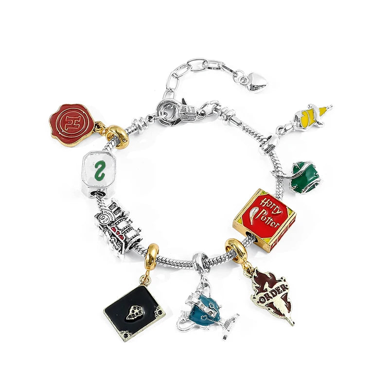 Movie-Themed Slytherin House Bracelet with Magical Charm Accessories