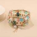Colorful Tassel Charm Beads Bracelet Set for Women Bohemian Jewelry