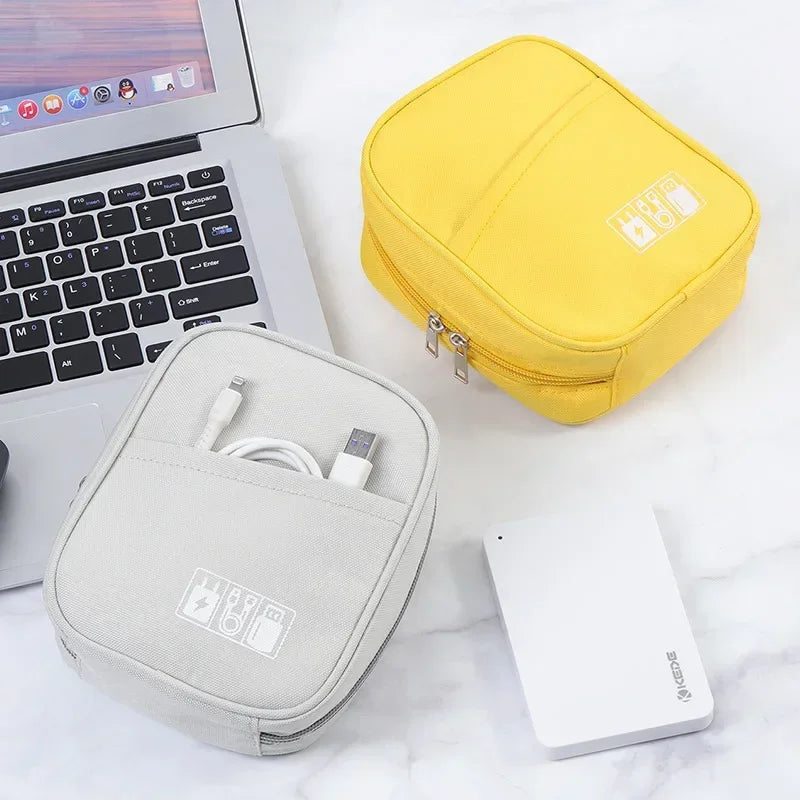 Portable Data Cable Organizer Bag Waterproof Travel Tech Storage Case