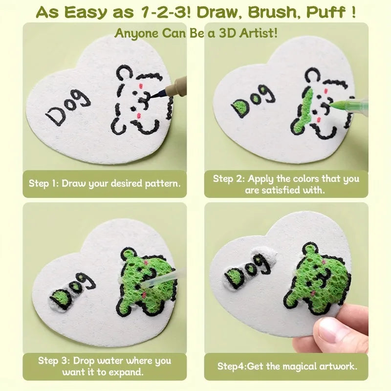 Drawing & Texture Painting Kit with Foam Paper and Markers - Art Craft Supplies